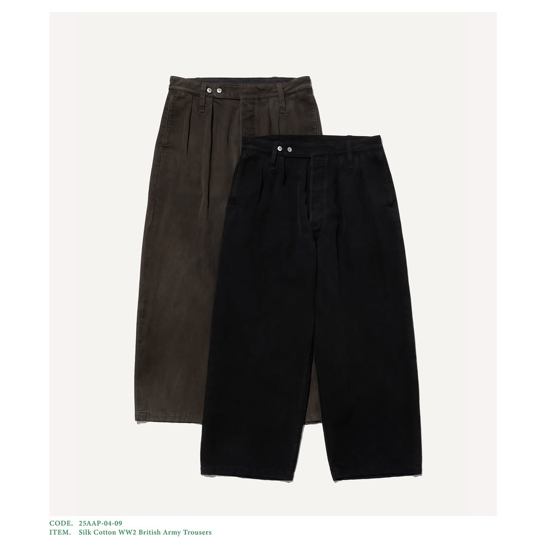 A.PRESSE 25AW Silk Cotton WW2 British Army Trousers